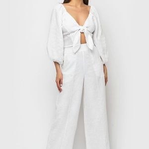 White linen two piece set